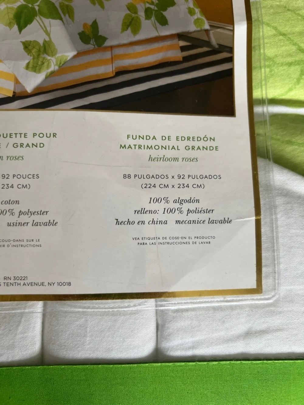 NWT kate spade Yellow & Green Heirloom Roses Floral Comforter